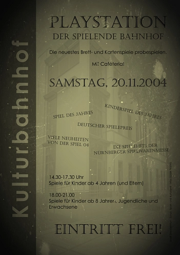 Plakat der Drensteinfurter Spieletage PLAYSTATION 2004 im Retrolook © Stadt Drensteinfurt