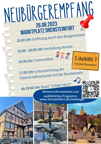 Plakat Neubürgerinnen. und Neubürgerempfang © Stadt Drensteinfurt